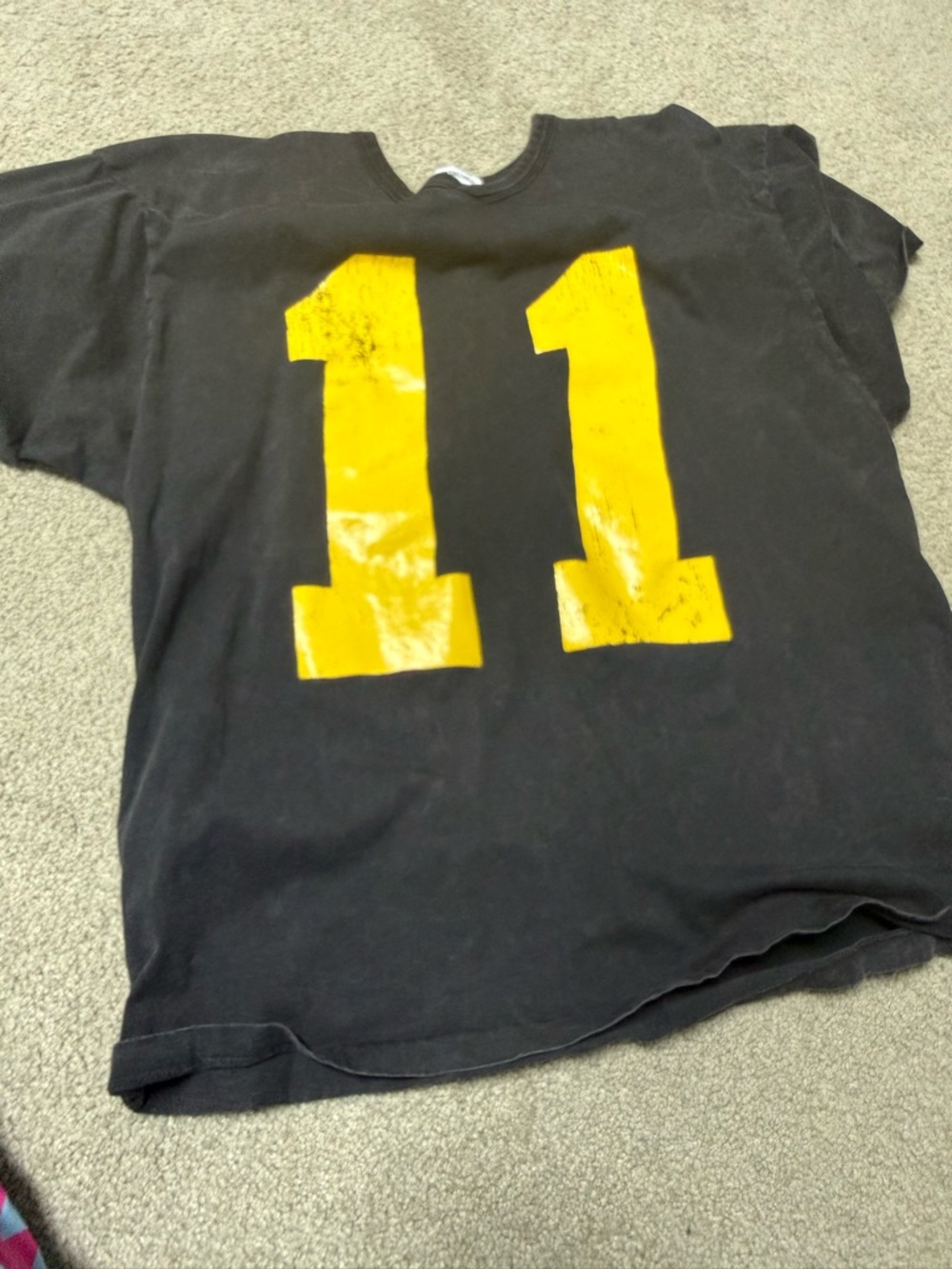Women’s Black Short Sleeve Tee with Yellow '11' Graphic